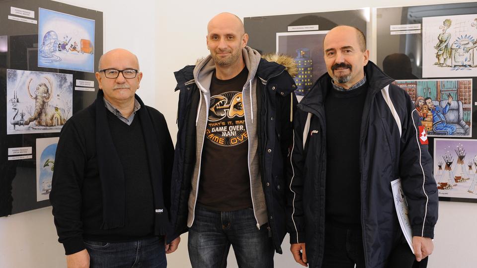 Karikaturisti Damir Novak, Josip Toth i Milan Lekić