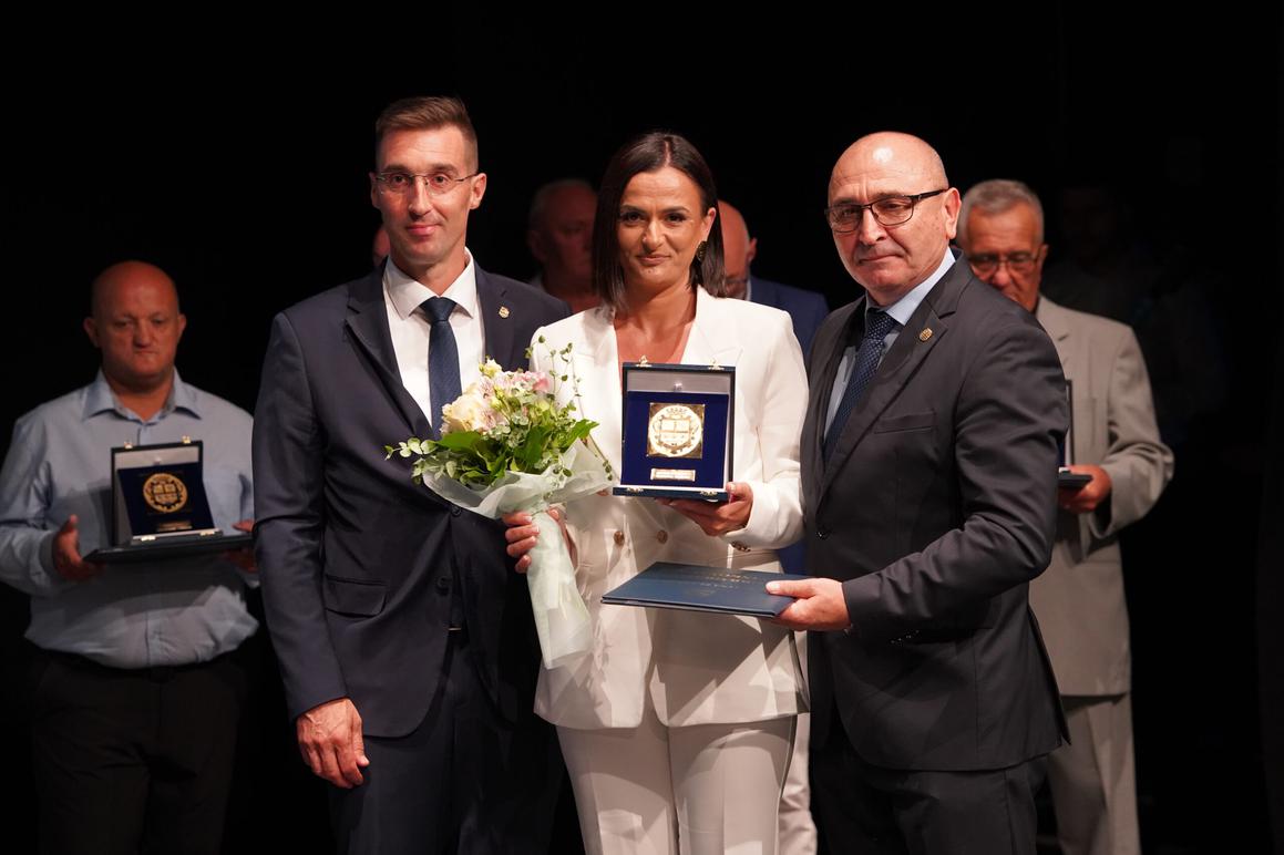 Knjižnica dobitnica Zlatne plakete Grb Grada Vinkovaca