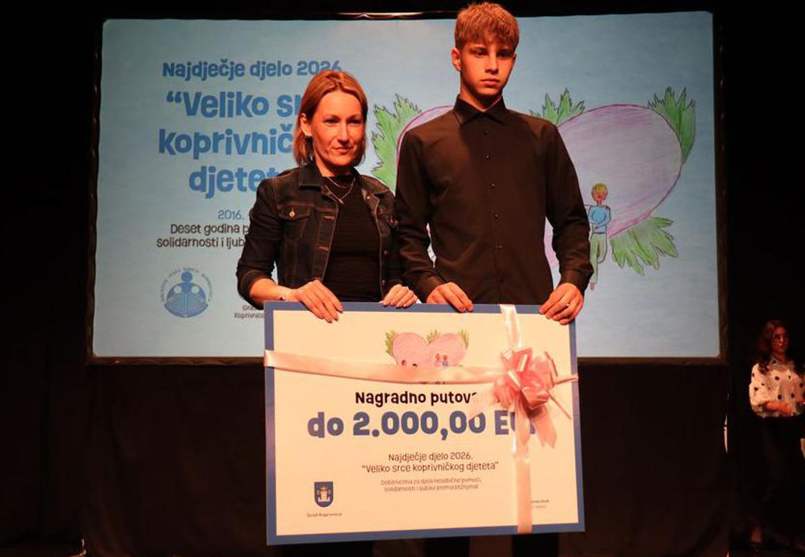 Emanuel Posavec dobitnik priznanja "Veliko srce koprivničkog djeteta"