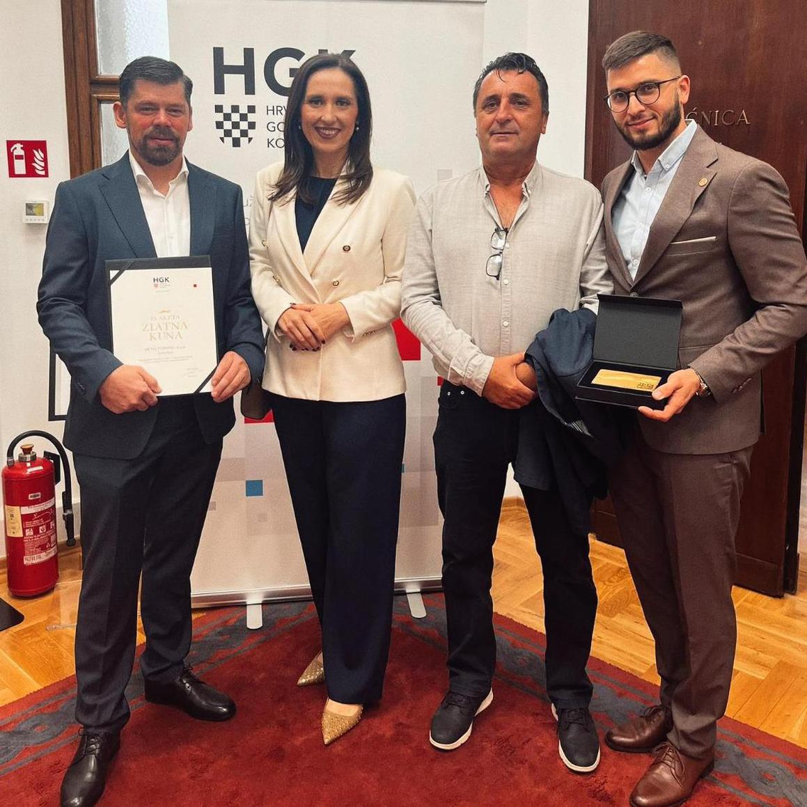 Zlatne kune za uspjeh u 2025. dobili Metal Forming CO i Samoborka